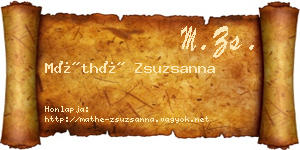 Máthé Zsuzsanna névjegykártya