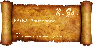 Máthé Zsuzsanna névjegykártya